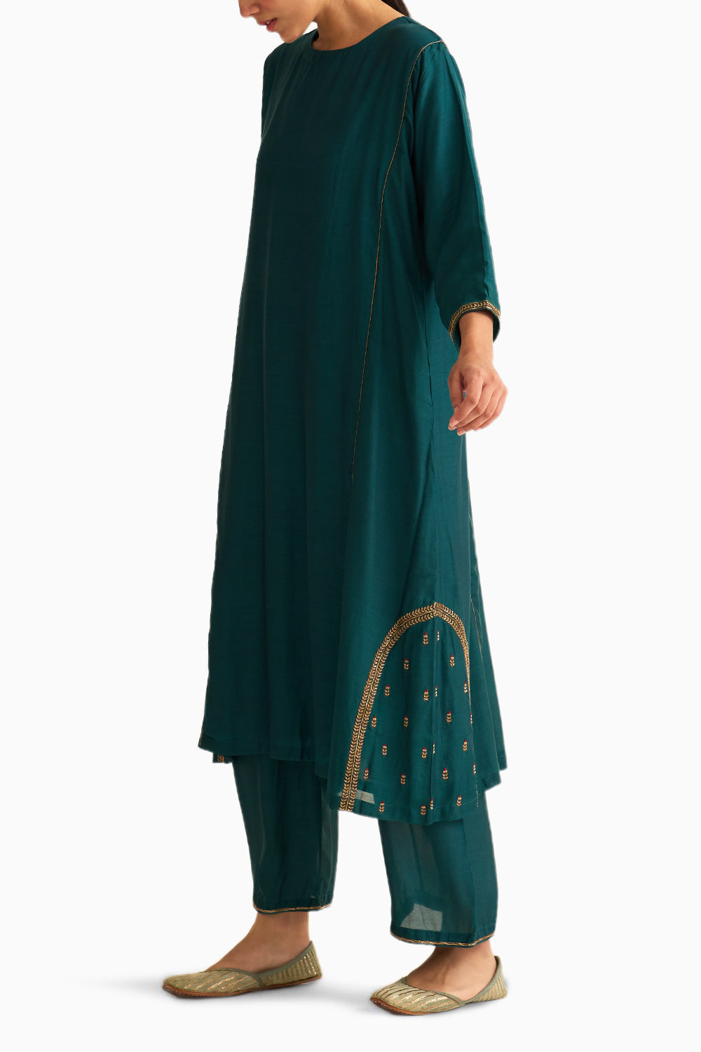 Kumud Teal Kurta Set