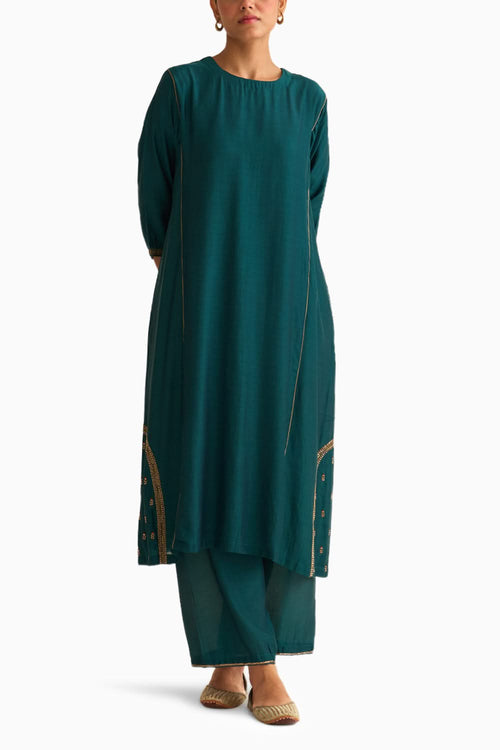 Kumud Teal Kurta Set