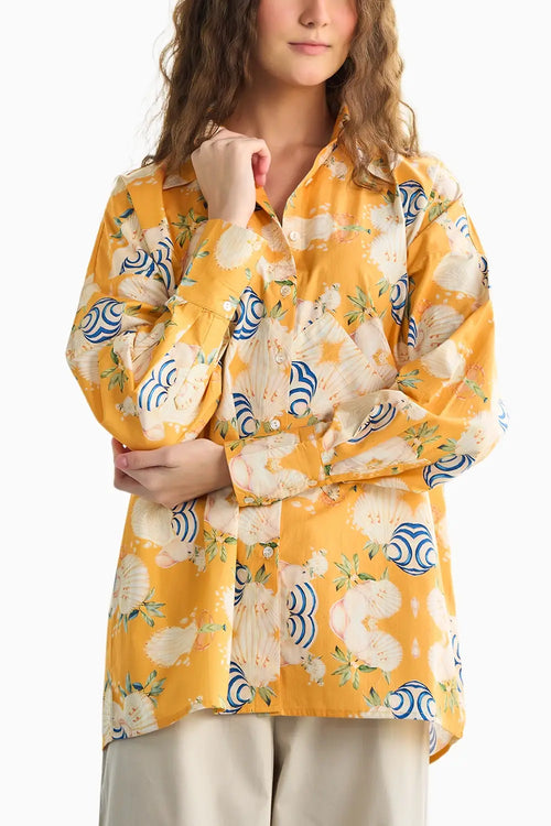 Mustard Floral Printed Shirt