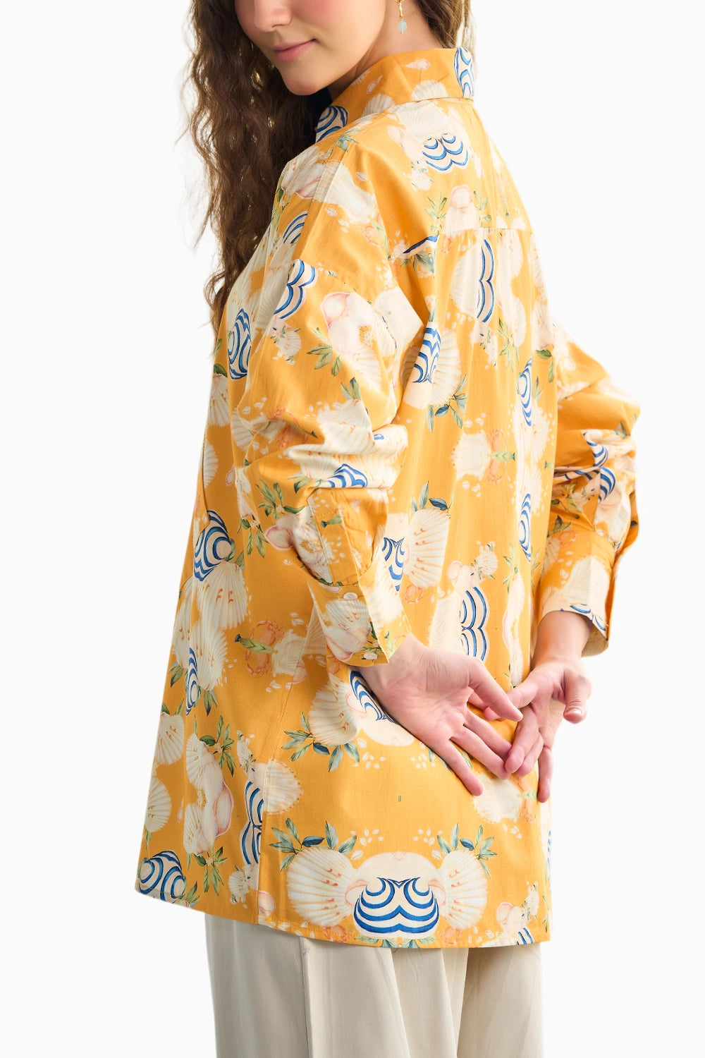 Mustard Floral Printed Shirt