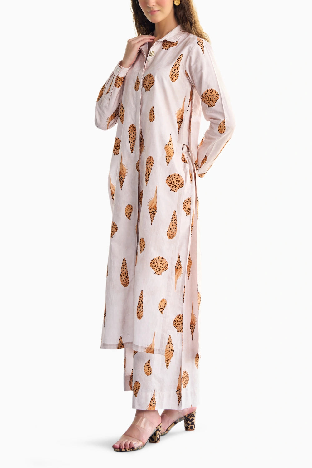 Shell Printed Poplin Kurta Set