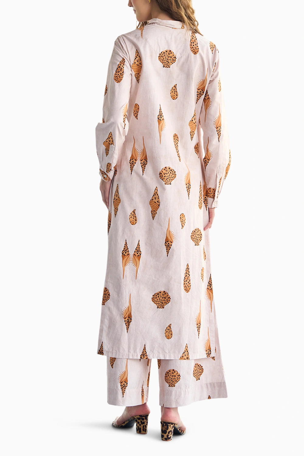 Shell Printed Poplin Kurta Set