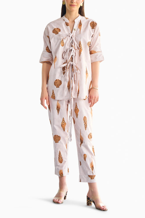 Shell Printed Poplin Co-ord Set