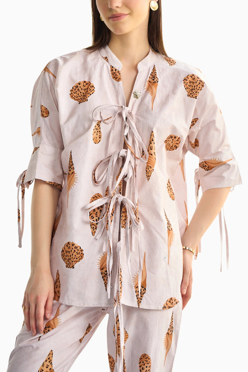 Shell Printed Poplin Co-ord Set