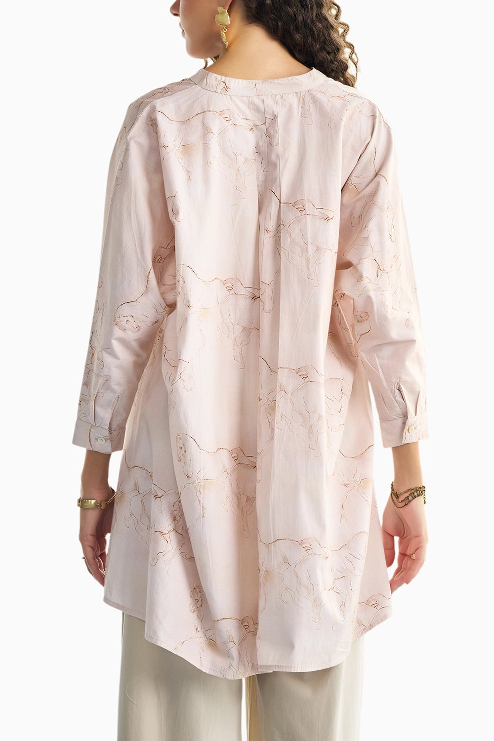 Pastel Printed High Low Shirt