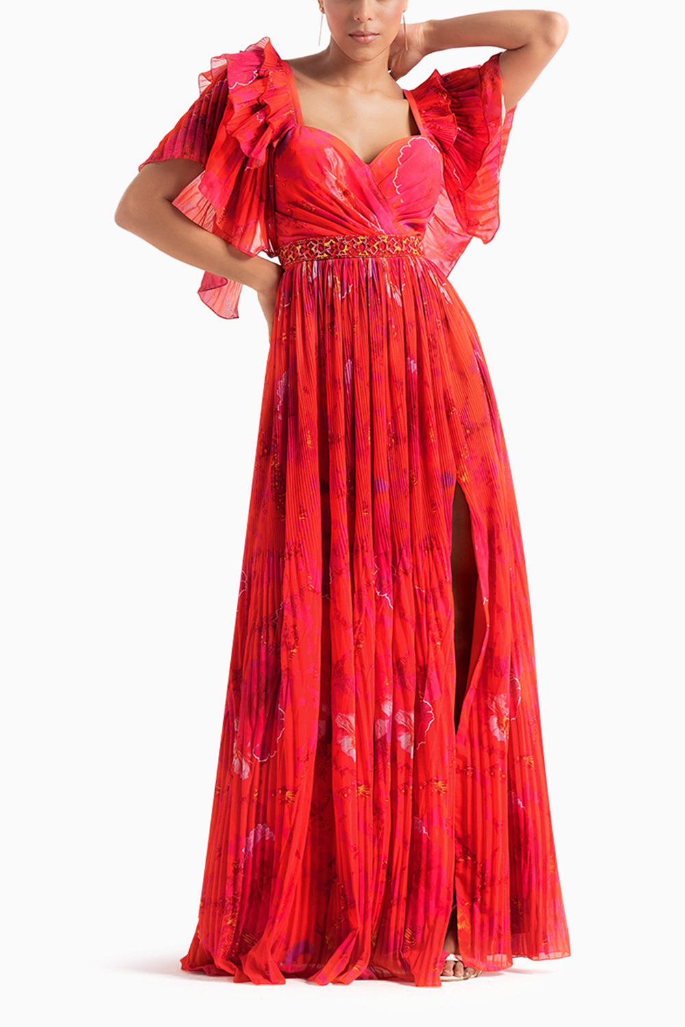 Red Georgette Long Dress