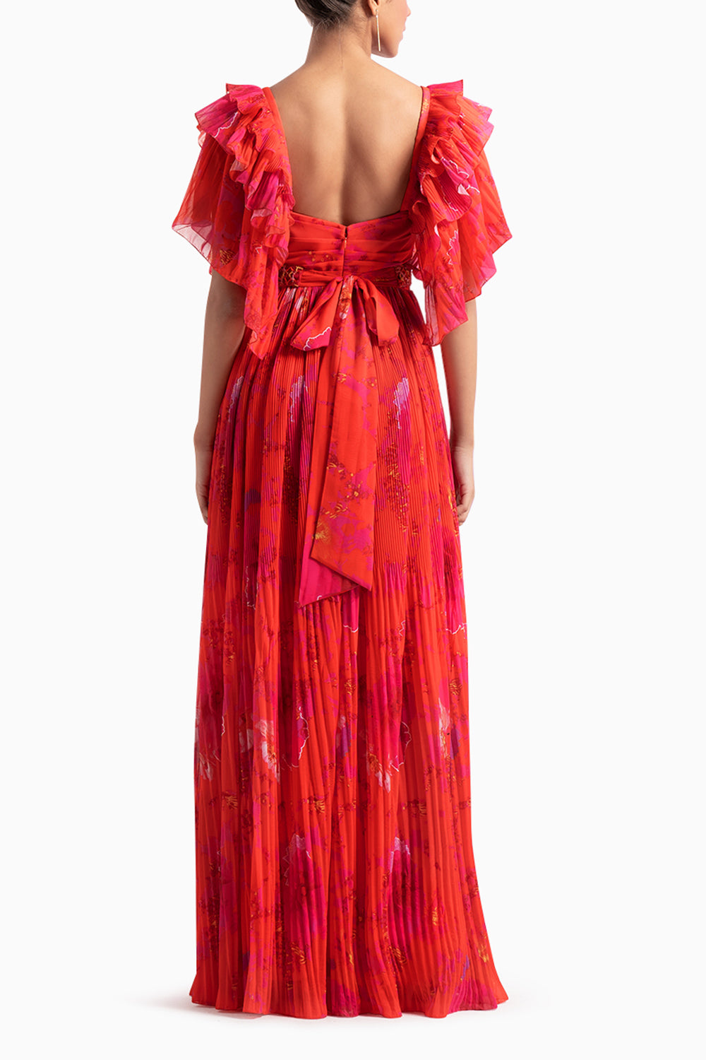 Red Georgette Long Dress