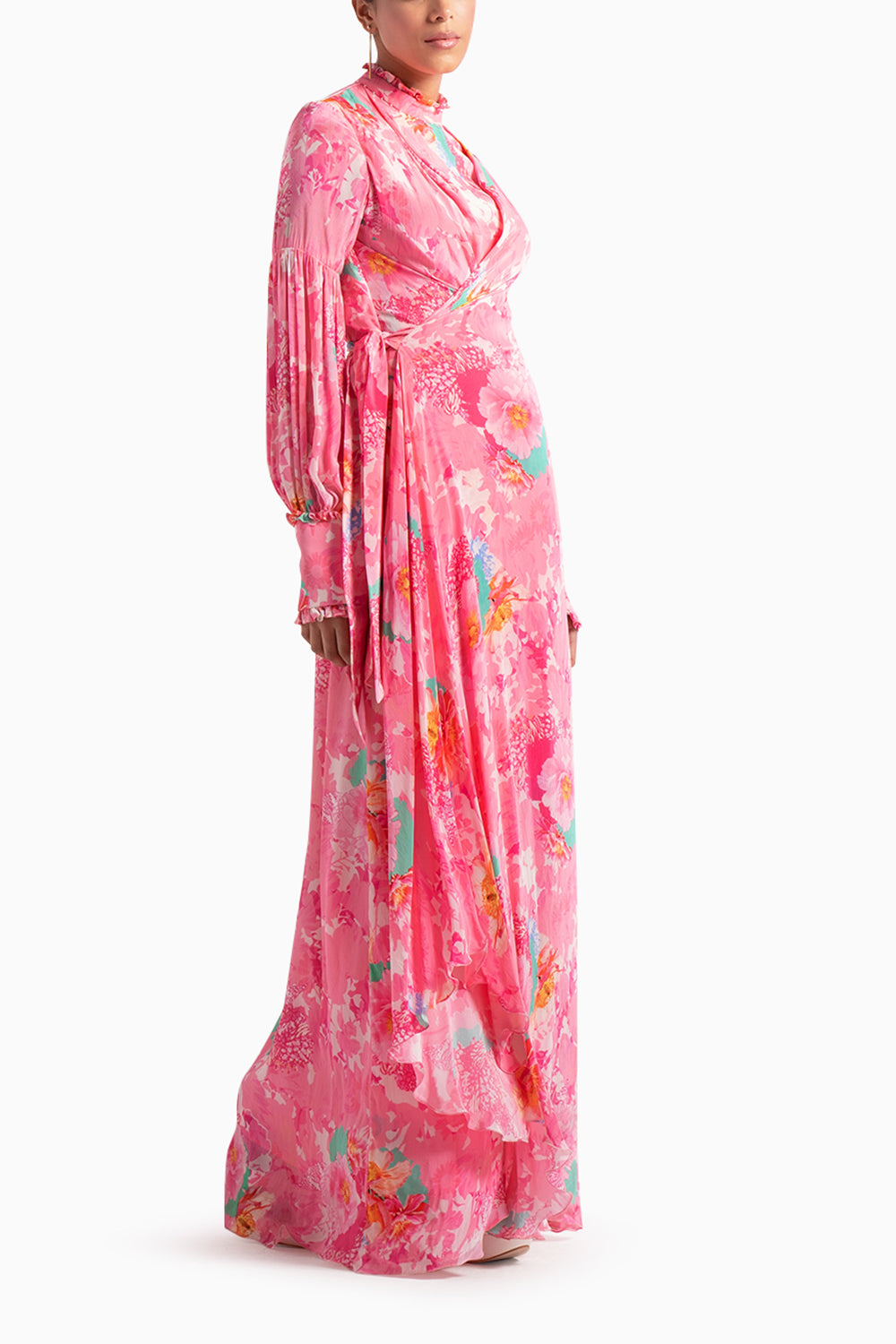 Lush Pink Printed Asymmetrical Dress
