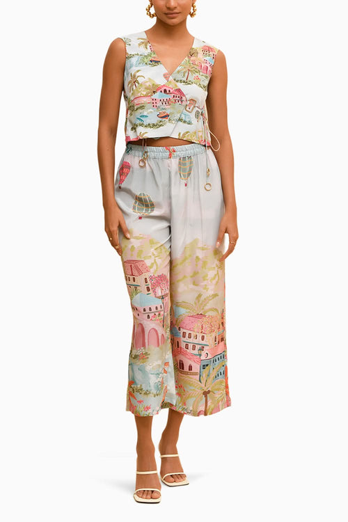 Vest Top And Cityscape Culottes