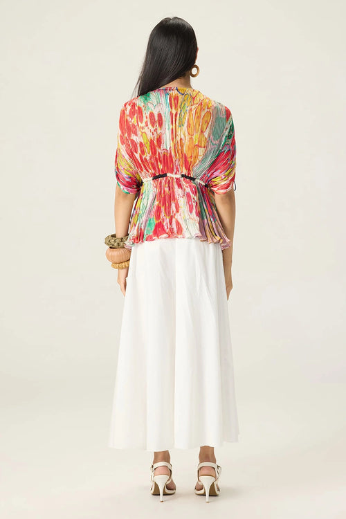 White Multi Scottie Skirt