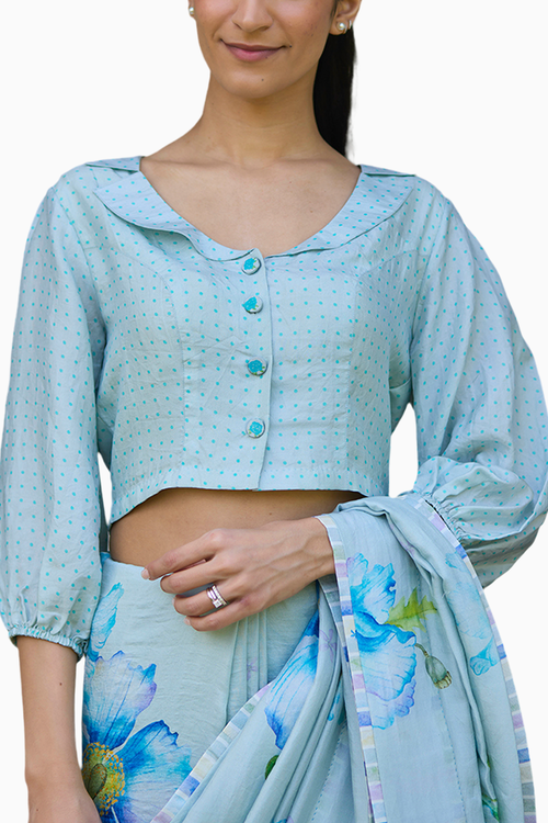 Dew Drops Blue Blouse