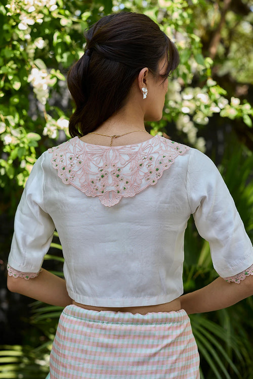 English Morning Ivory Embroidered Blouse