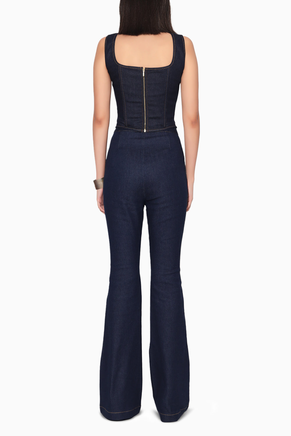 Nylah Denim Corset awith Flared Pants