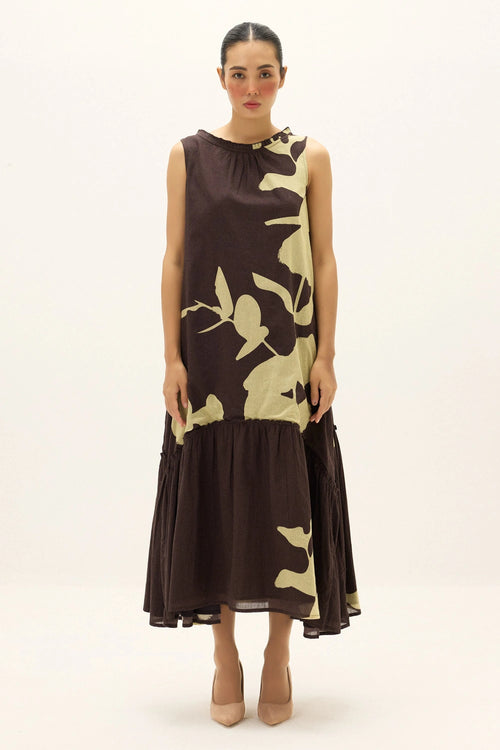 Brown Green Bison Dress