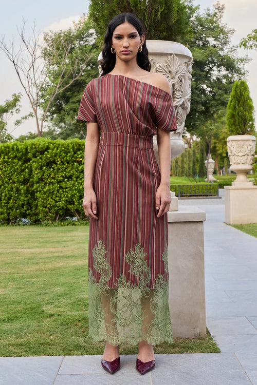 Brown Green Thea Dress
