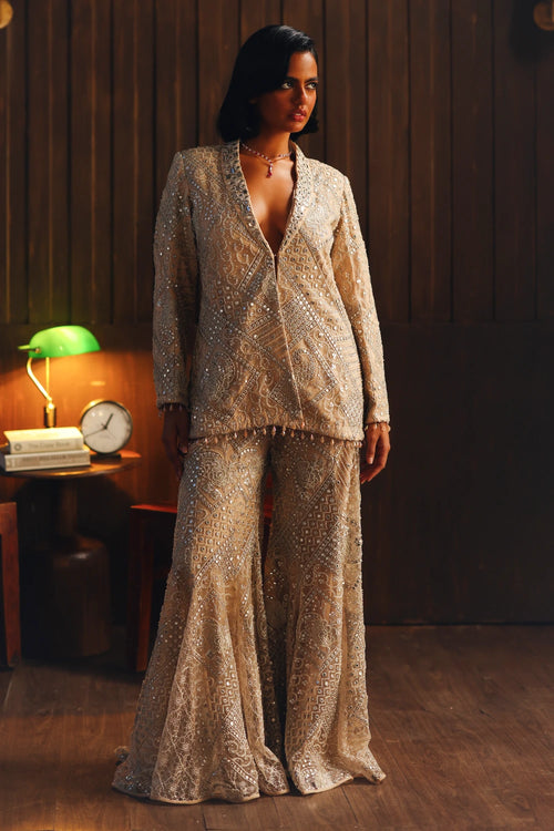 Fasana Monarch Collar Blazer Set