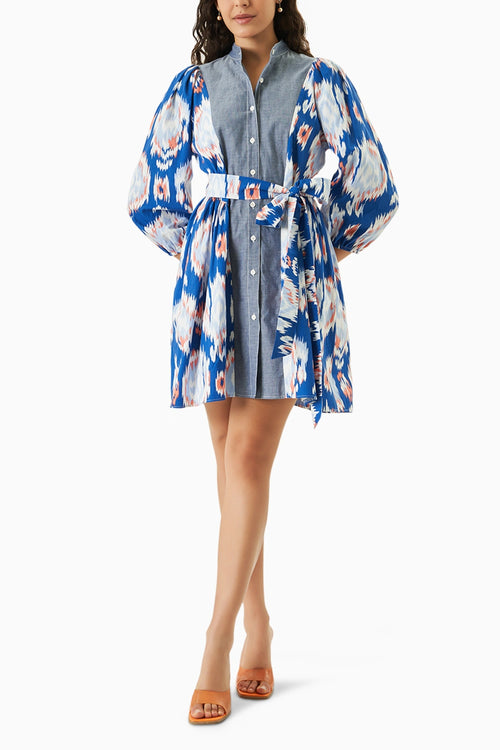 Charm Blue-White Dress