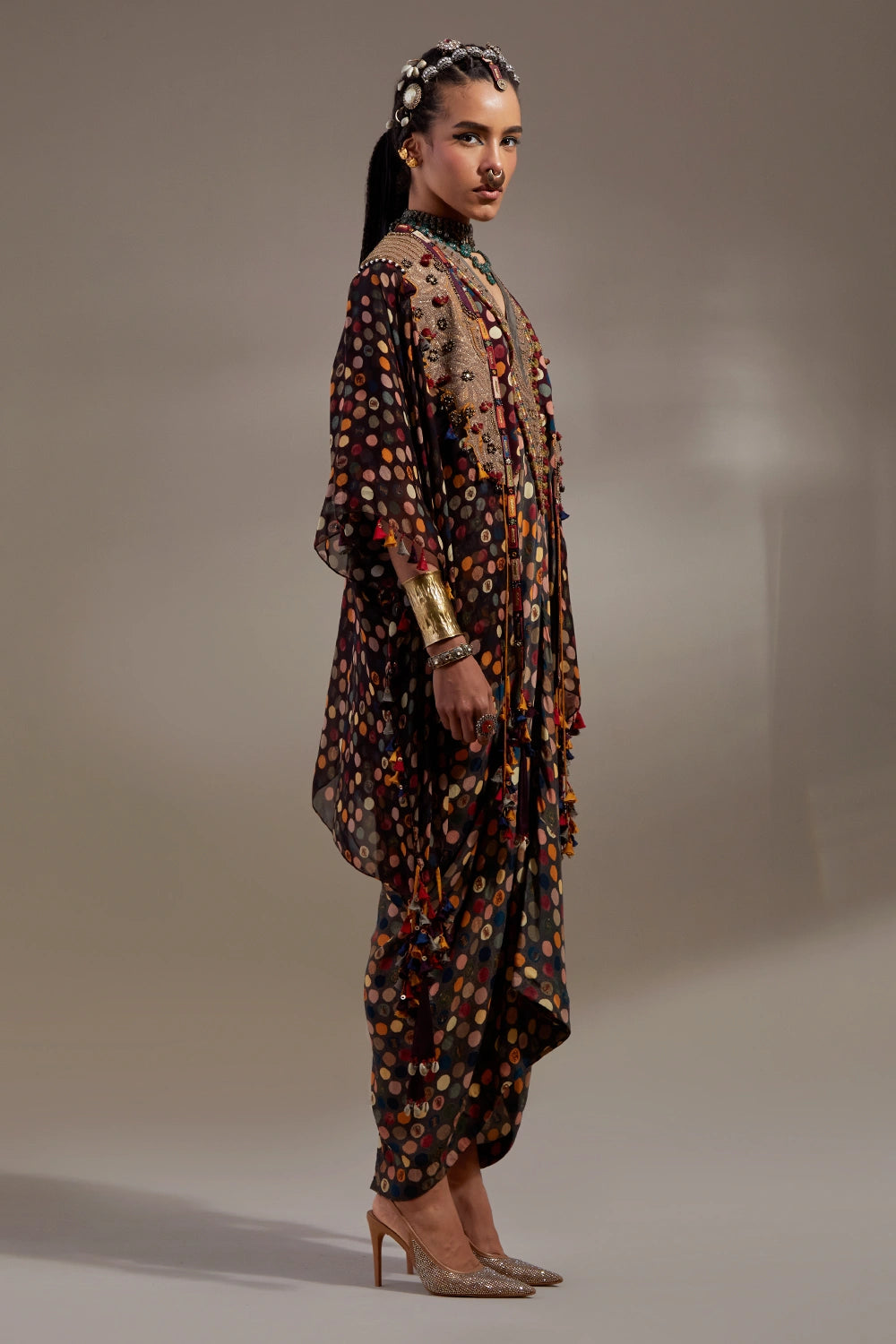 Jamuni Anka Dot Veni Dupatta Jacket Set