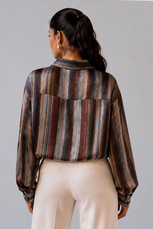 Striped Silk Crepe Shirt