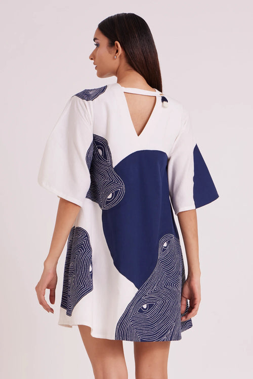 Chandra Embroidered Full Moon Short Dress