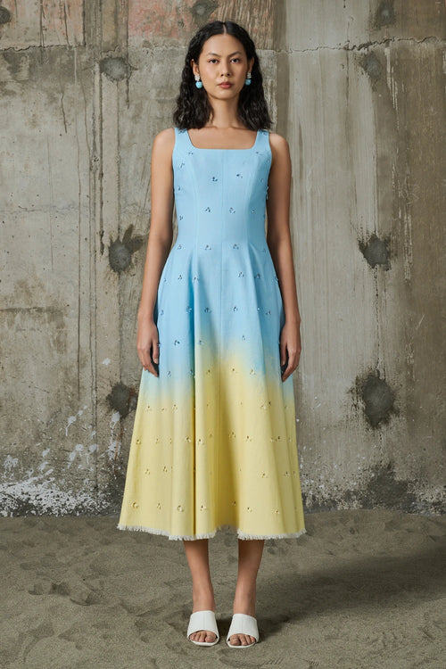 Soft Horizon Flared Midi Dress