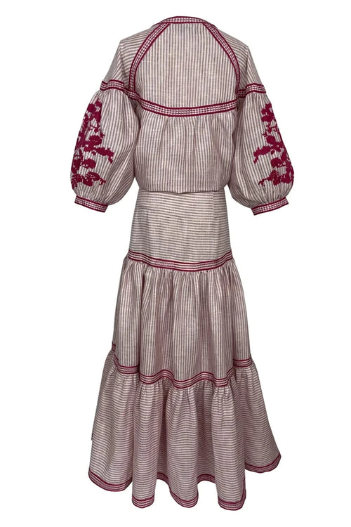 Pink Stripe Linen Set