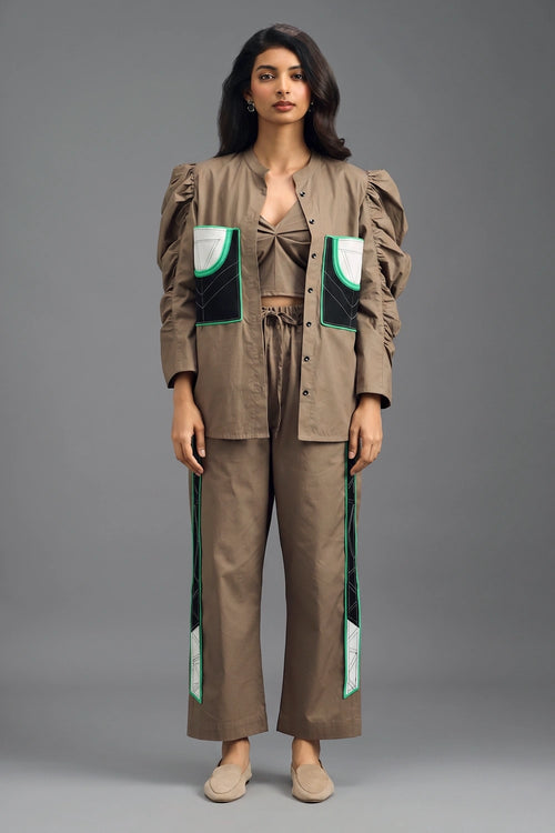 Mud Co-ord Set with Bralette and Elasticated Pants