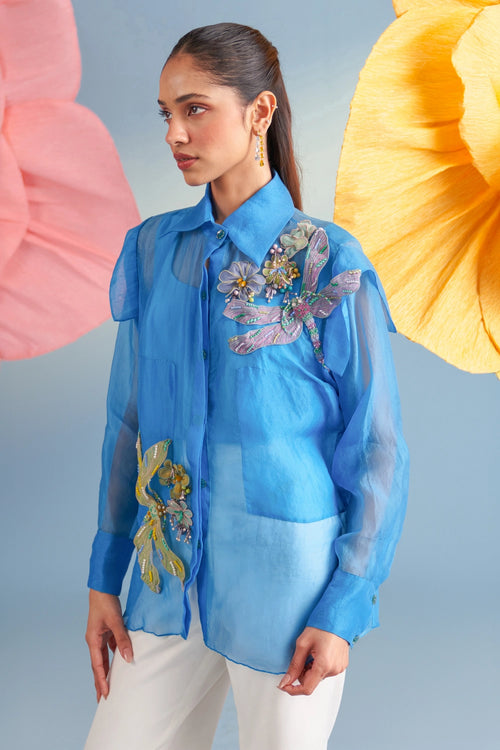 Candy Blue Iris Shirt