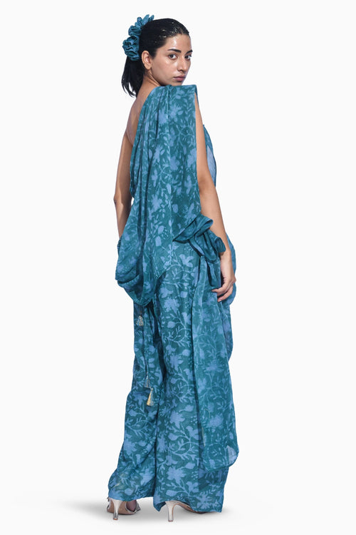 Dissected Drape Teal Set