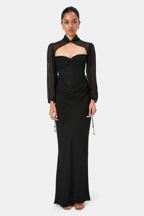 Draped Embellished Corset Set