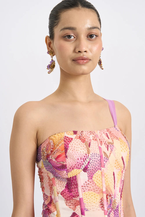 Blossom Dusk Embellished Corset Set