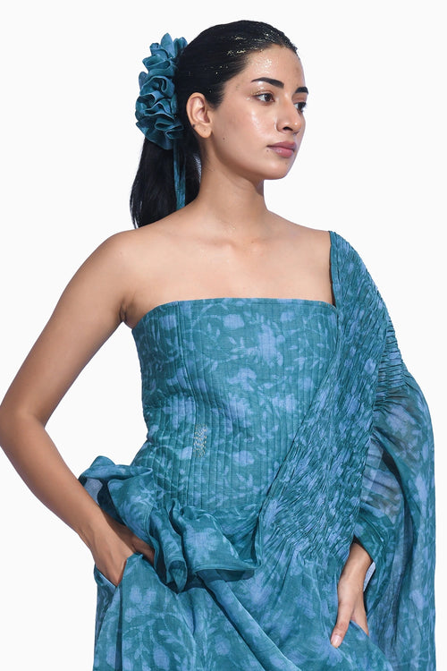 Dissected Drape Teal Set