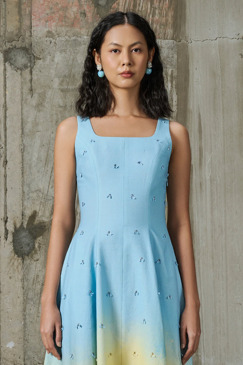 Soft Horizon Flared Midi Dress