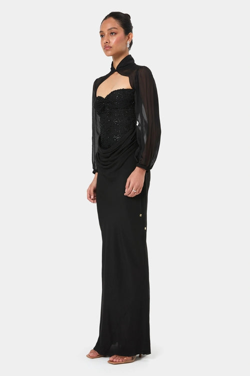 Draped Embellished Corset Set