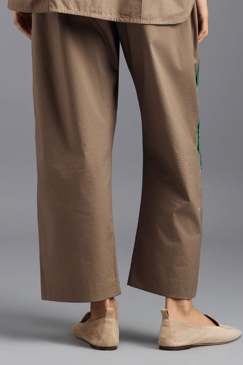 Mud Straight Pants with Neon Geometric Panel