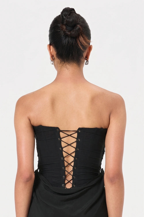 Embellished Stretch Corset Top