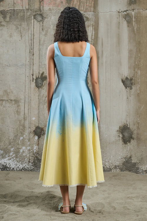 Soft Horizon Flared Midi Dress