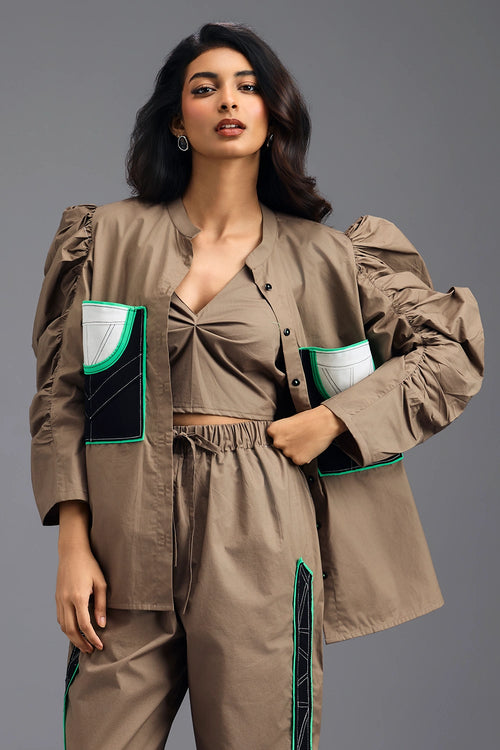 Mud Shirt with Cropped Bralette