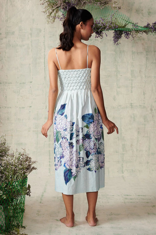 Sky Blue Hydrangea Corset Dress