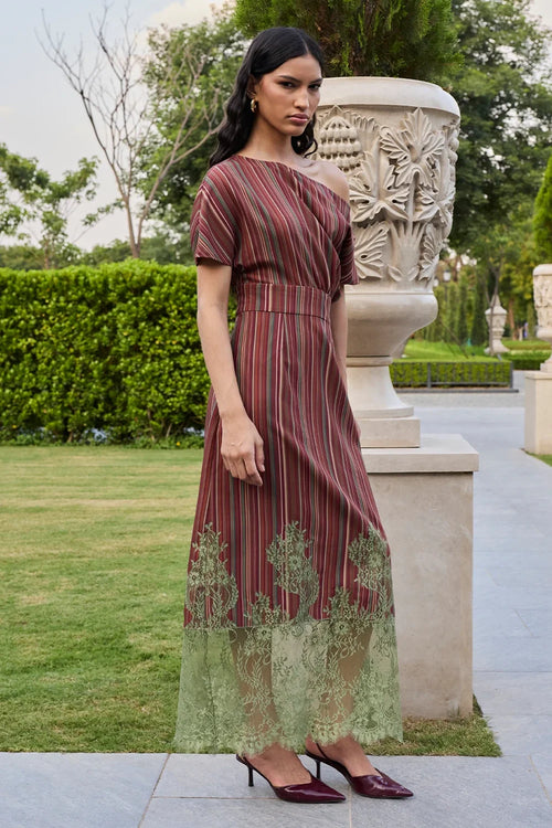 Brown Green Thea Dress