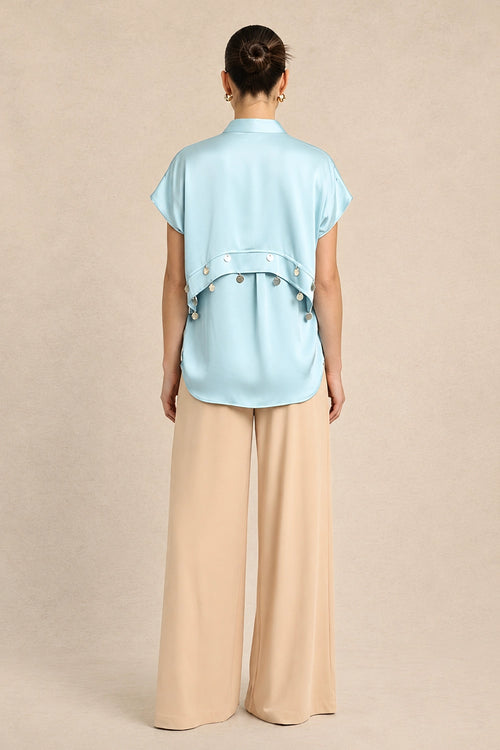 Tropical Breeze Blue Coin Flap Shirt
