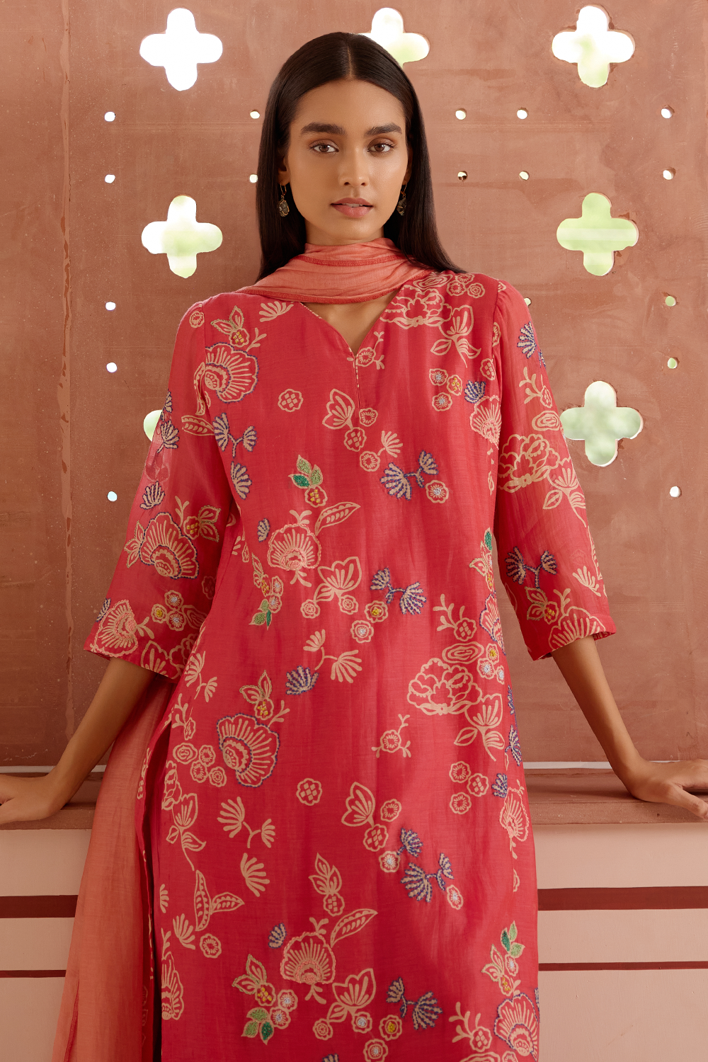 Rosewood Floral Kurta Set