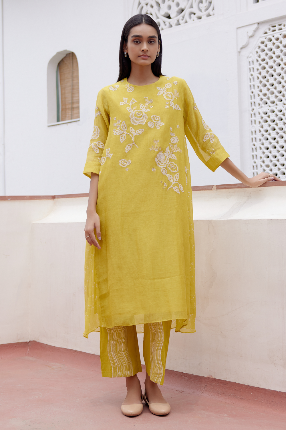 Citrine Floral Kurta Set