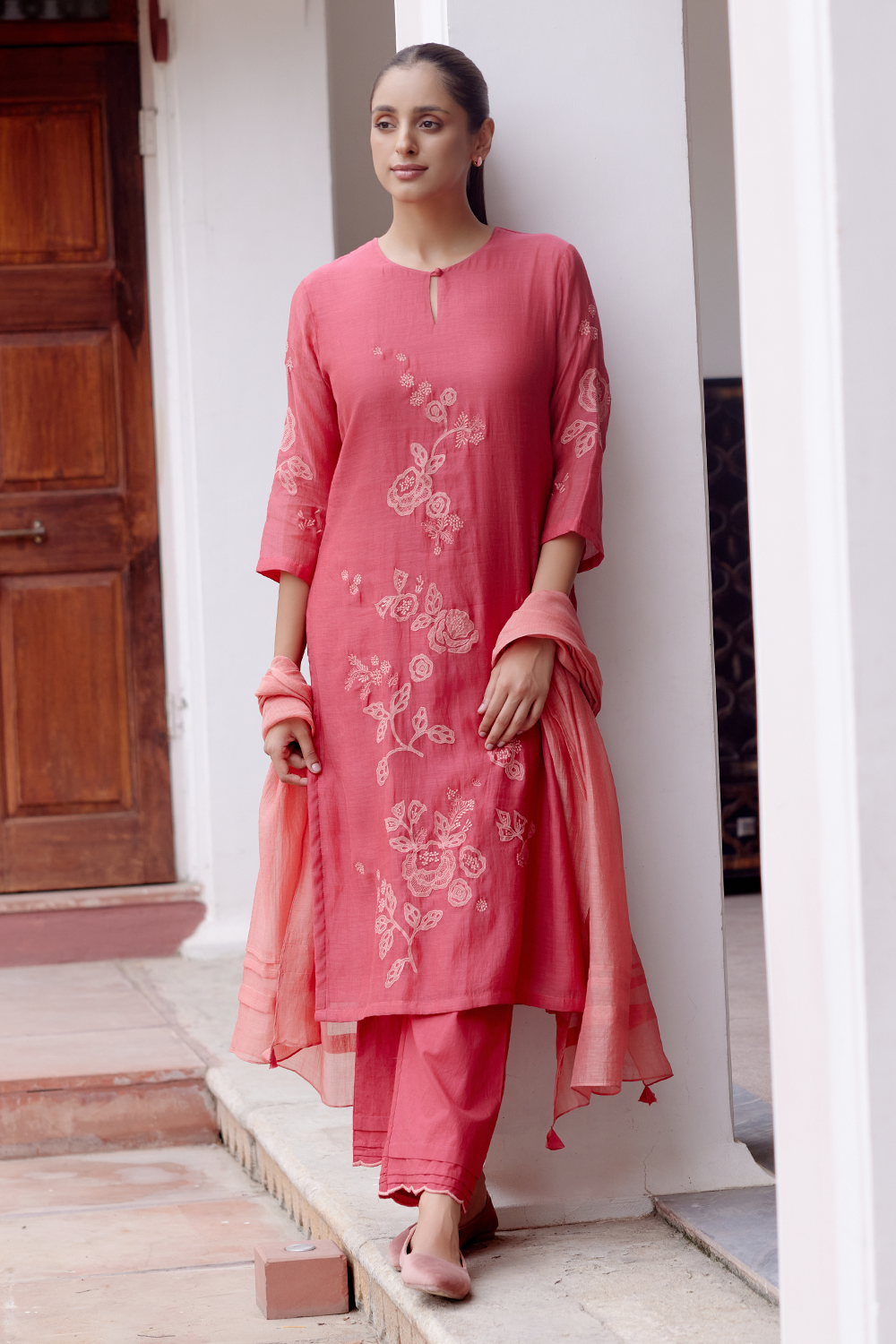 Rosewood Applique Kurta Set