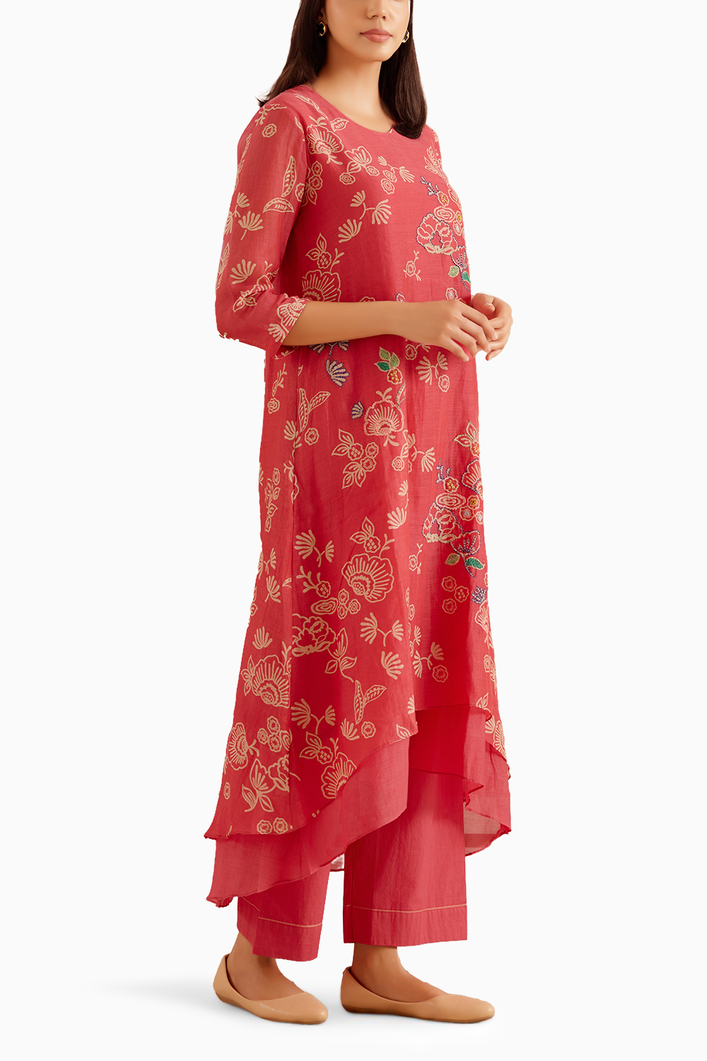 Rosewood Floral Embroidered Kurta Set