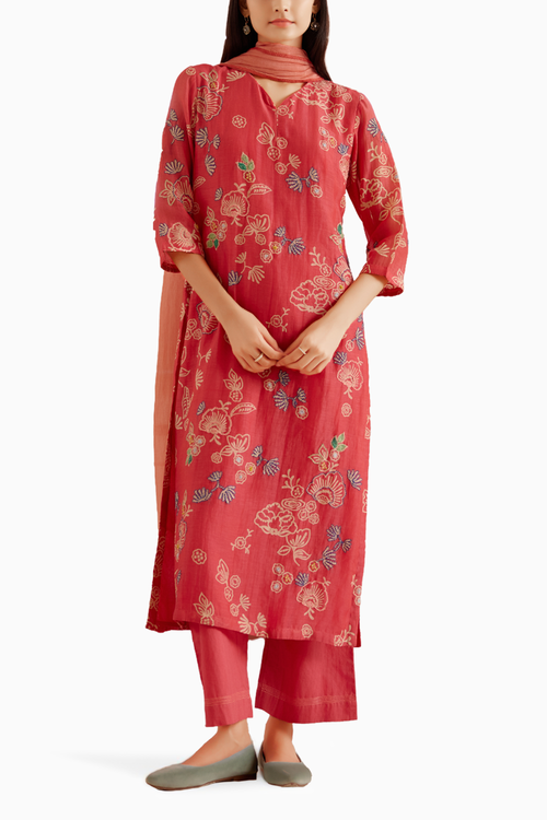 Rosewood Floral Kurta Set