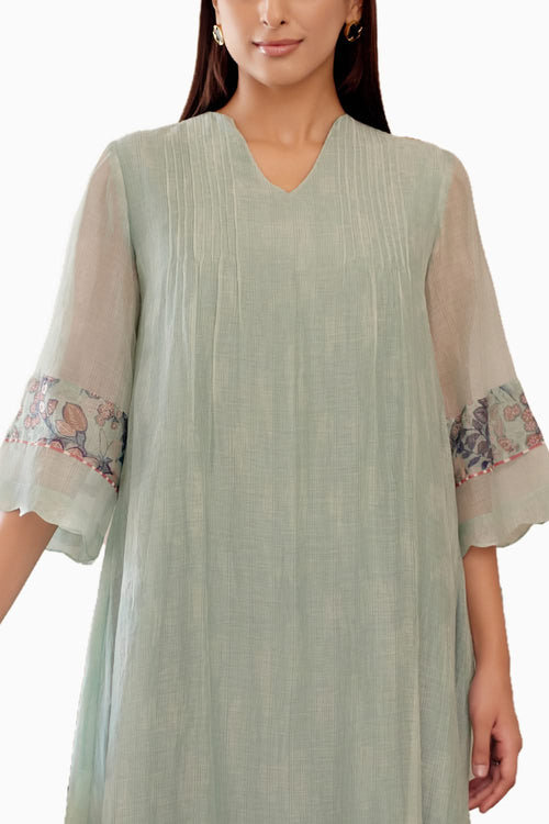 Sage Pintuck Co-ord Set
