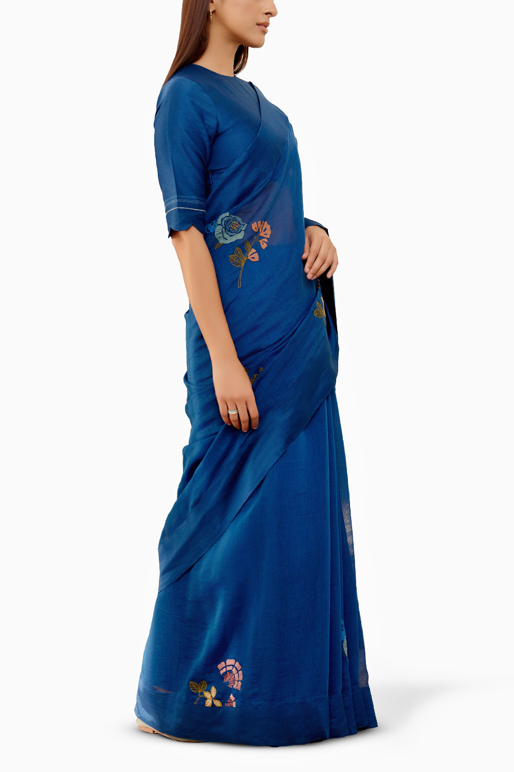 Sapphire Applique Saree