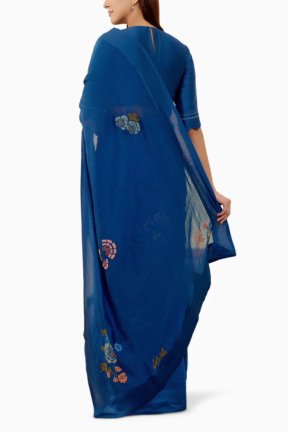 Sapphire Applique Saree