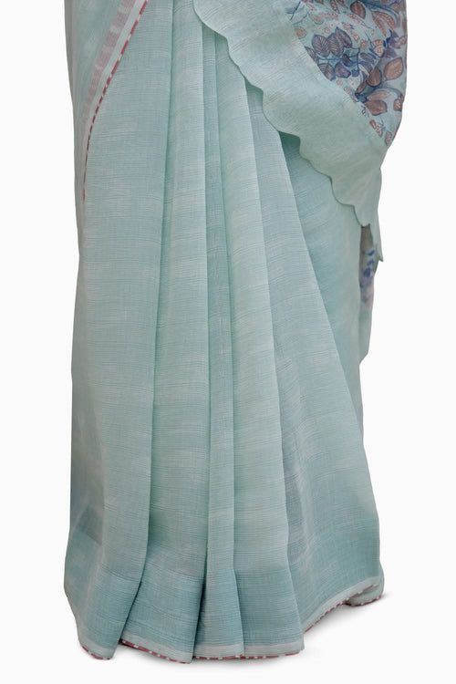 Sage Floral Saree